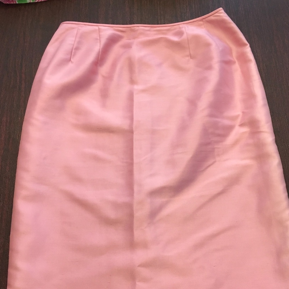 Bubble gum pink silk skirt